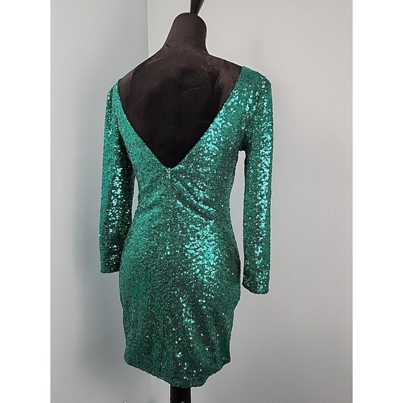 A'gaci Agaci Bodycon Mid Sleeve Dress Large Sequin Homecoming Festival Concert - Picture 8 of 12